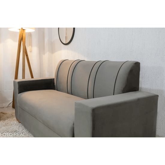 Sof� 3 e 2 lugares Macei� Veludo Cinza 813