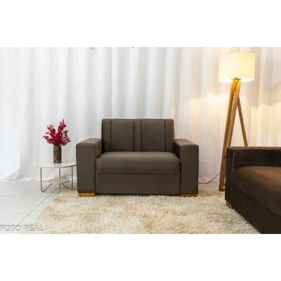 Sof� 3 e 2 lugares Macei� Veludo Marrom 815
