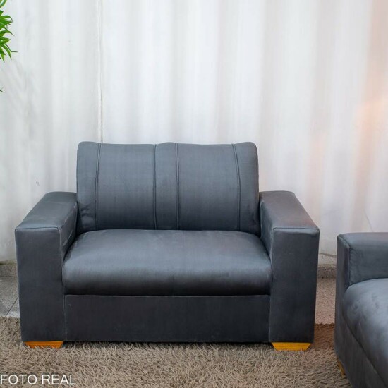 Sof� 3 e 2 lugares Macei� Veludo Cinza 814