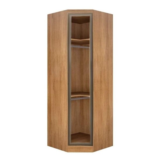 Modulado Solteiro Cumaru/Fendi Fosco 1 Roupeiro Rizon 4 Pts + 1 Criado Rizon + 1 Canto Obl�quo Rizon C/Porta de Vidro + 1 Modulado Rizon 1 Porta + 1 A�reo 2 portas Rizon - Novo Horizonte