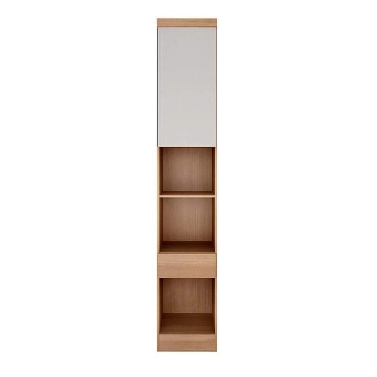 Modulado Solteiro Cumaru/Fendi Fosco 1 Roupeiro Rizon 4 Pts + 1 Criado Rizon + 1 Canto Obl�quo Rizon C/Porta de Vidro + 1 Modulado Rizon 1 Porta + 1 A�reo 2 portas Rizon - Novo Horizonte