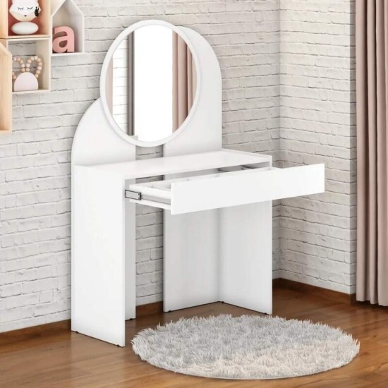 Penteadeira Camarim Wish 1 Gaveta Branco Larg. 0.90m - Bechara