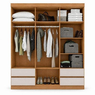 Guarda-roupa Zeus Am�ndoa Clean/Off 6 Portas 4 Gavetas Larg. 1.77m - M�veis Lopas