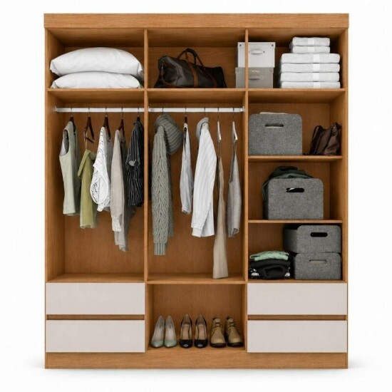 Guarda-roupa Zeus Am�ndoa Clean/Off 6 Portas 4 Gavetas Larg. 1.77m - M�veis Lopas