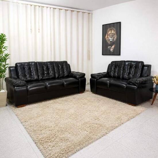 Sof� 3 e 2 lugares 240 Korino Preto - Rondom�veis
