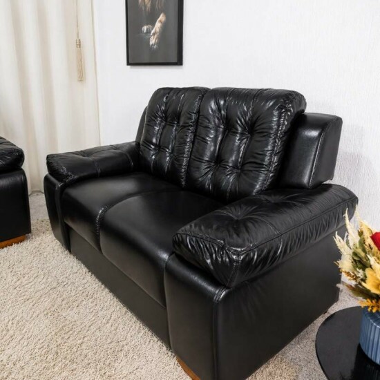 Sof� 3 e 2 lugares 240 Korino Preto - Rondom�veis