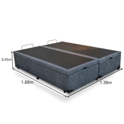 base Box Ba� Casal Bipartido Prime Confort Linh�o Petr�leo Blindado 138x188x45 - Issacar