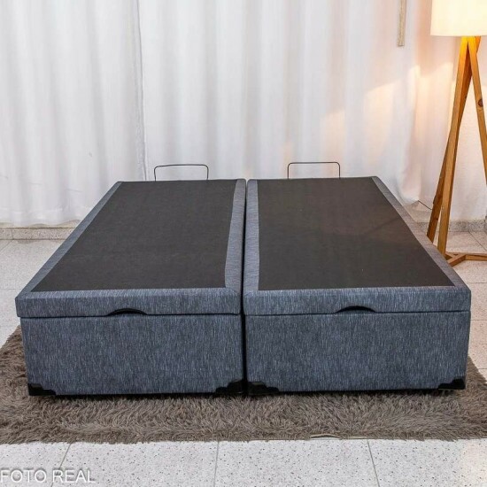 base Box Ba� Casal Bipartido Prime Confort Linh�o Petr�leo Blindado 138x188x45 - Issacar