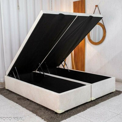 Base Box Ba� Casal Bipartido Prime Confort Linh�o Palha Blindado 138x188x45 - Issacar