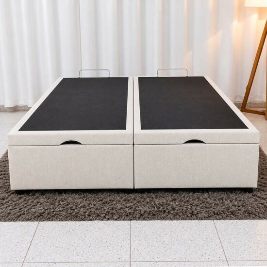 Base Box Ba� Casal Bipartido Confort Linh�o Palha Blindado 138x188x45 cm - Issacar