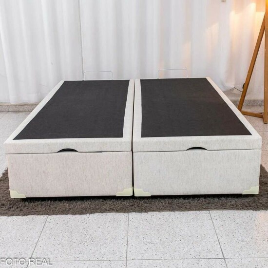 Base Box Ba� Casal Bipartido Prime Confort Linh�o Palha Blindado 138x188x45 - Issacar