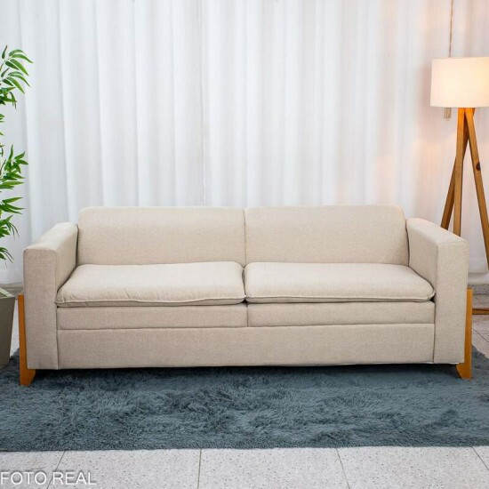 Sof� 3 Lugares Capri Larg. 2.00m Linho Bege A57
