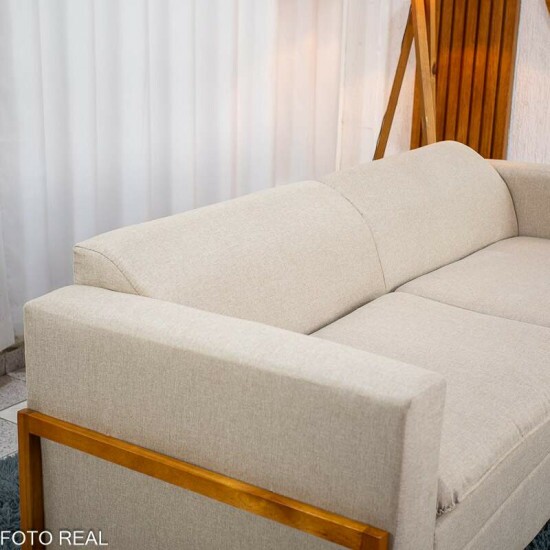 Sof� 3 Lugares Capri Larg. 2.00m Linho Bege A57