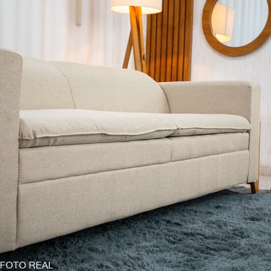 Sof� 3 Lugares Capri Larg. 2.00m Linho Bege A57