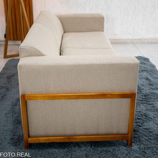 Sof� 3 Lugares Capri Larg. 2.00m Linho Bege A57