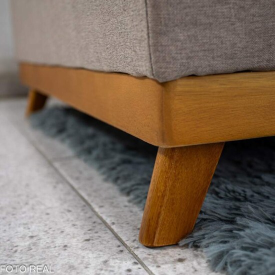 Sof� 3 Lug. Arm�nia C/Chaise Larg. 2.50m Linho Bege Escuro A58