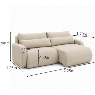 Sof� Retr�til Bellagio Larg. 2.25m Linho Bege A57