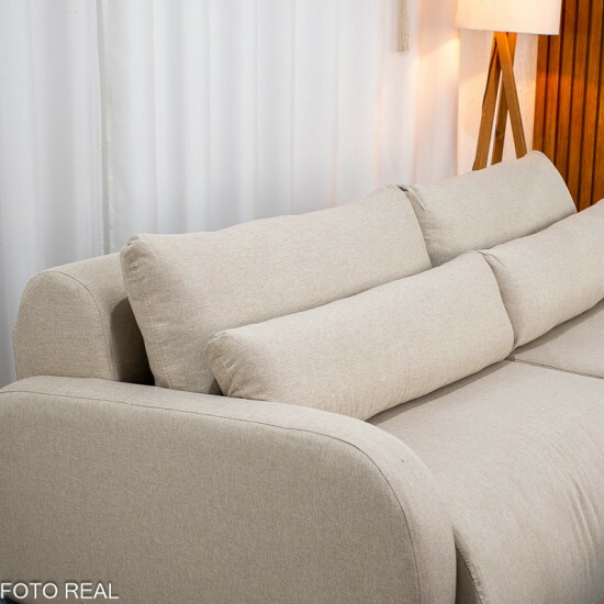 Sof� Retr�til Bellagio 2,25m Linho Bege A57