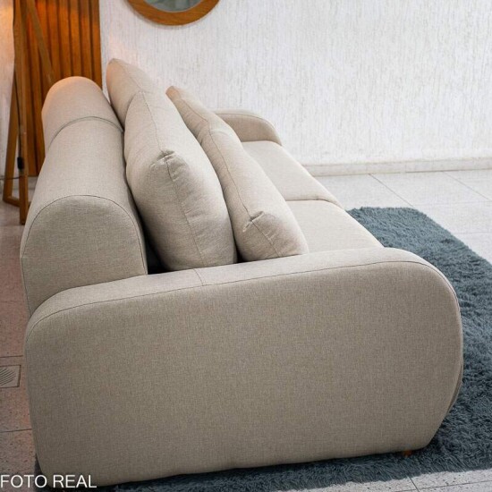 Sof� Retr�til Bellagio 2,25m Linho Bege A57