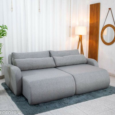 Sof� Retr�til Bellagio Larg. 2.25m Linho Cinza A59