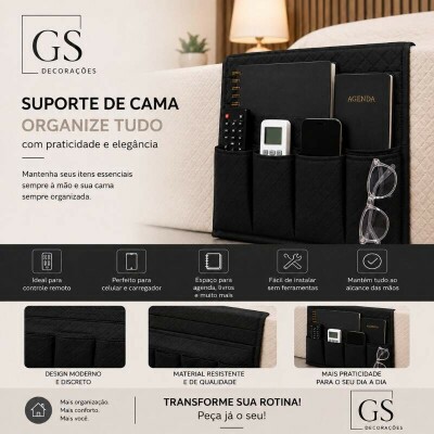 Suporte de Cama Corino Preto