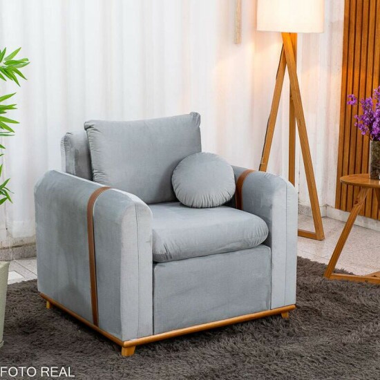 Poltrona Kievi Veludo Prata A38