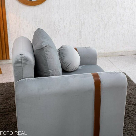 Poltrona Kievi Veludo Prata A38