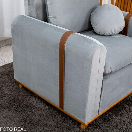 Poltrona Kievi Veludo Prata A38