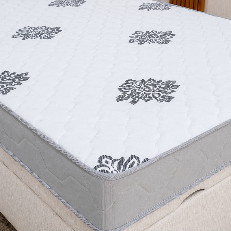 Colch�o Casal Ortop�dico Confort Premium Inovaflex + Base Box Ba� Casal Confort Linh�o Palha Blindado Issacar - 138x188x63