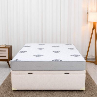 Colch�o Casal Confort Premium Ortop�dico D28 - Inovaflex + Base Box Ba� Casal Prime Confort Linh�o Palha Blindado - Issacar 138x188x63 | Suporta at� 240kg
