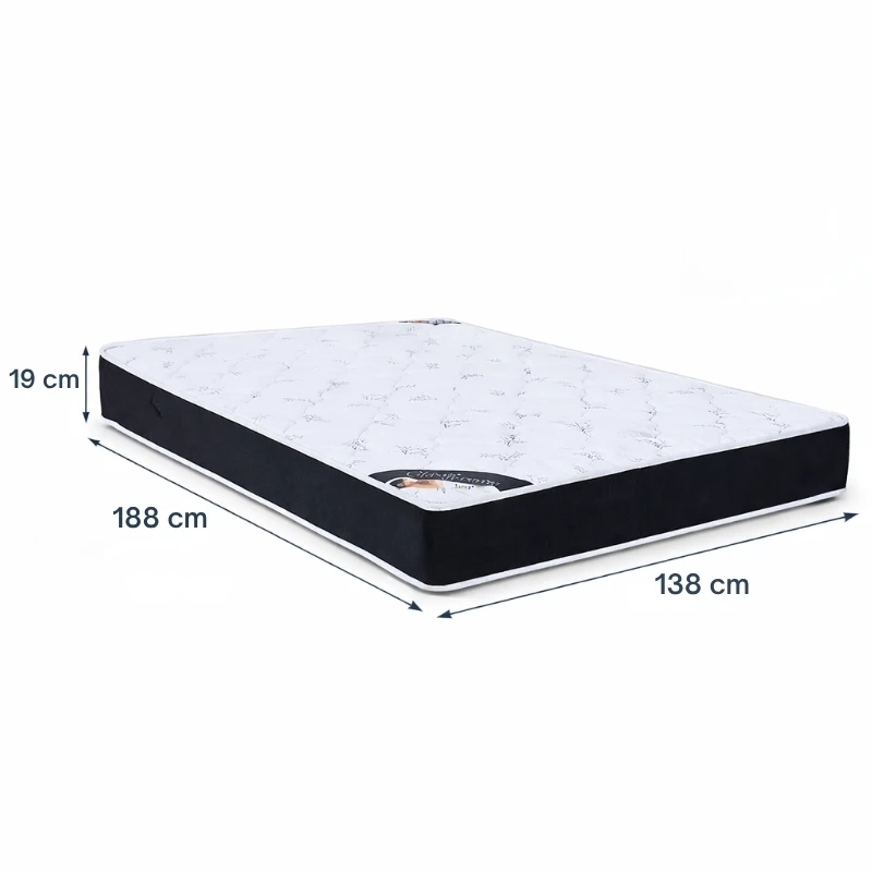 Colch�o Casal Ortop�dico Classic Supreme Lestespuma + Base Box Ba� Casal Confort Korino Palha Blindado Issacar - 138x188x64