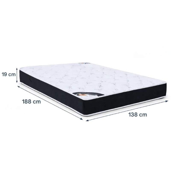 Colch�o Casal Ortop�dico Classic Supreme Lestespuma + Base Box Ba� Casal Confort Korino Palha Blindado Issacar - 138x188x64