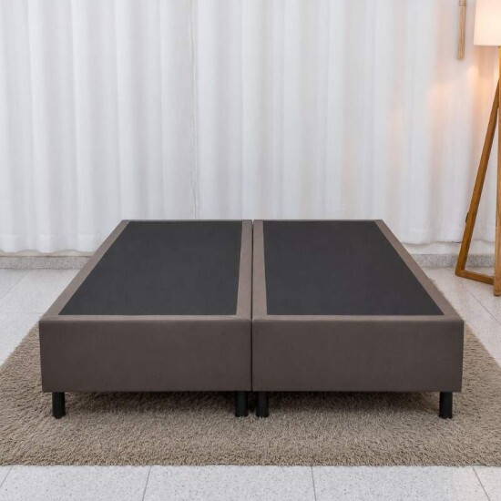 Base Box Casal Bipartida 138x188x37 Sued Marrom - Ortobel