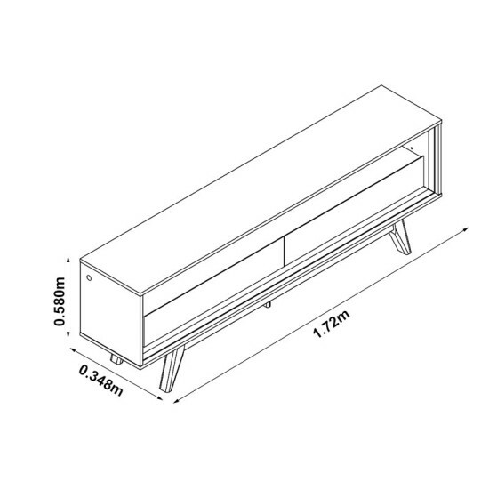 Rack Requinte Larg. 1.72m Naturale/off + Painel Nobre Larg. 1.85m Naturale Ripado C/ Led 100% MDF TV at� 75\\\" - Gelius
