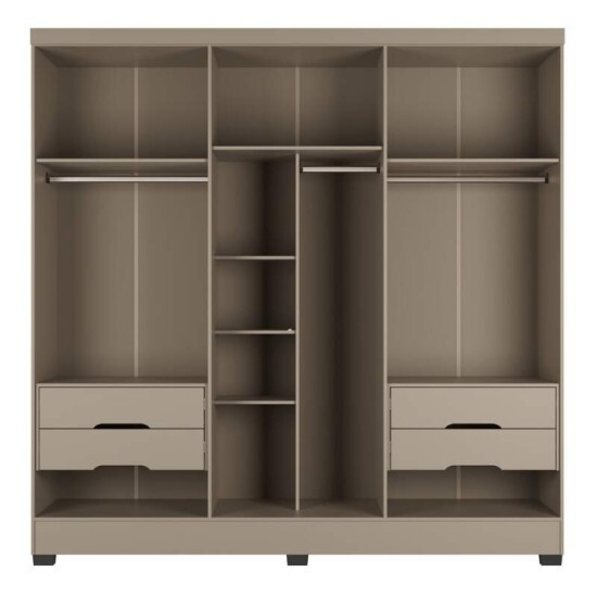 Guarda-roupa Memphis Larg. 2.34m Duna 6 Portas C/2 Reflecta C/Led 4 Gavetas - J&A M�veis