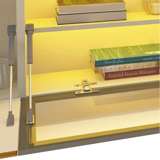 Home Luminare Reflect Larg. 2.93m Off White/Naturale C/LED e Espelho TV de at� 85\\\" - Gelius