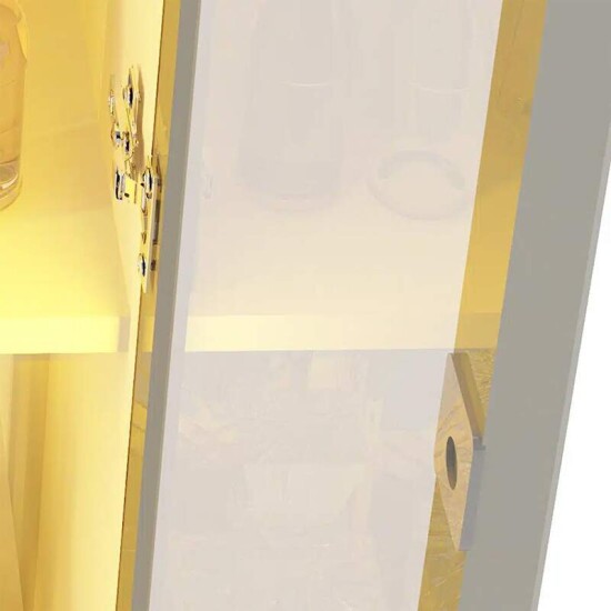 Home Luminare Reflect Larg. 2.93m Off White/Naturale C/LED e Espelho TV de at� 85\\\" - Gelius