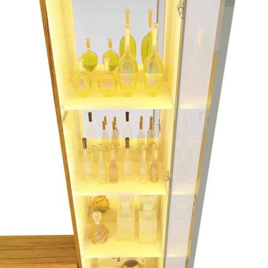 Home 2,30m Luminare Reflect Off White/Naturale com LED e Espelho para TV at� 70\" - Gelius