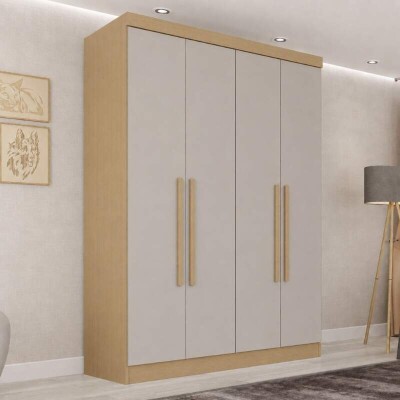 Guarda-Roupa Recife Larg. 1.21m Jequitib�/Granizo 4 Portas 2 Gavetas - Sall�to