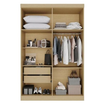 Guarda-Roupa Recife Larg. 1.21m Jequitib�/Granizo 4 Portas 2 Gavetas - Sall�to