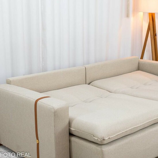 Sof� Retr�til Luma 2.30m Linho Bege 30 - Sem Caixa