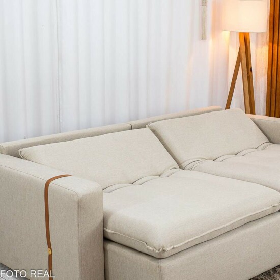 Sof� Retr�til Luma 2.30m Linho Bege 30 - Sem Caixa
