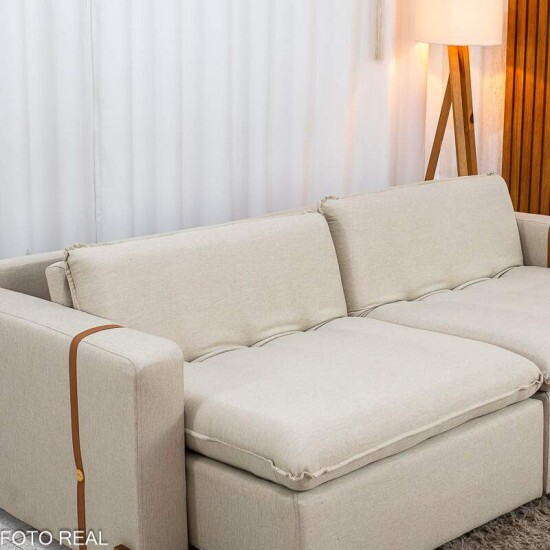 Sof� Retr�til Luma 2.30m Linho Bege 30 - Sem Caixa