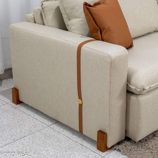 Sof� Retr�til Luma 2.30m Linho Bege 30 - Sem Caixa