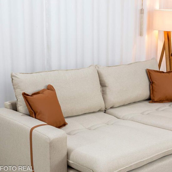 Sof� Retr�til Luma 2.30m Linho Bege 30 - Sem Caixa