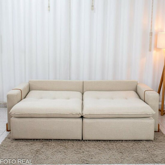 Sof� Retr�til Luma 2.30m Linho Bege 30 - Sem Caixa