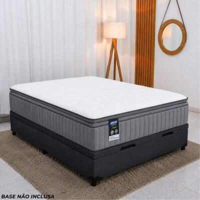 Colch�o Casal Tower Cinza 138x188x34 Molas BlueWave - Gazin | Suporta at� 240kg
