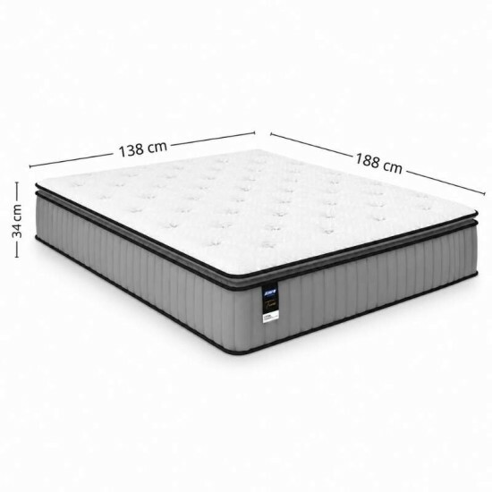 Colch�o Casal Tower Cinza 138x188x34 Molas BlueWave - Gazin | Suporta at� 240kg