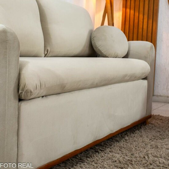 Sof� 3 lugares Kievi + Poltrona Kievi Veludo Bege A32