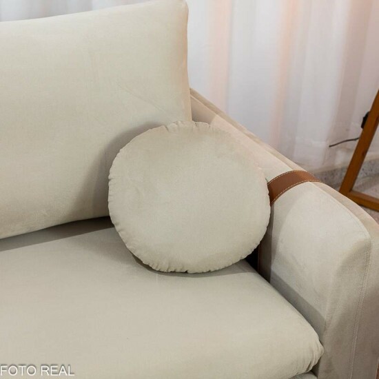 Sof� 3 lugares Kievi + Poltrona Kievi Veludo Bege A32
